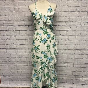 NWT Disney Floral Ruffled Asymmetrical Dress Sz M